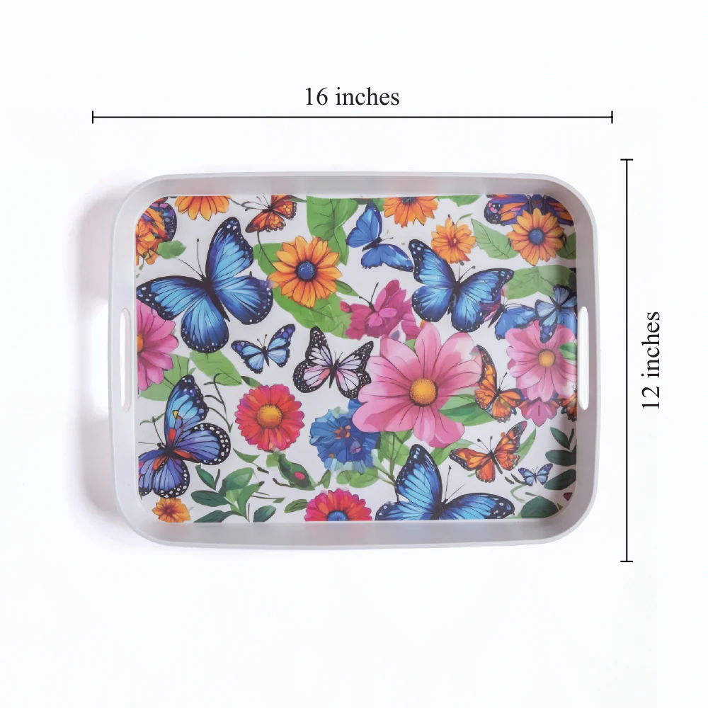 Fluttering Butterflies Bamboo Serving Trays - Image 3