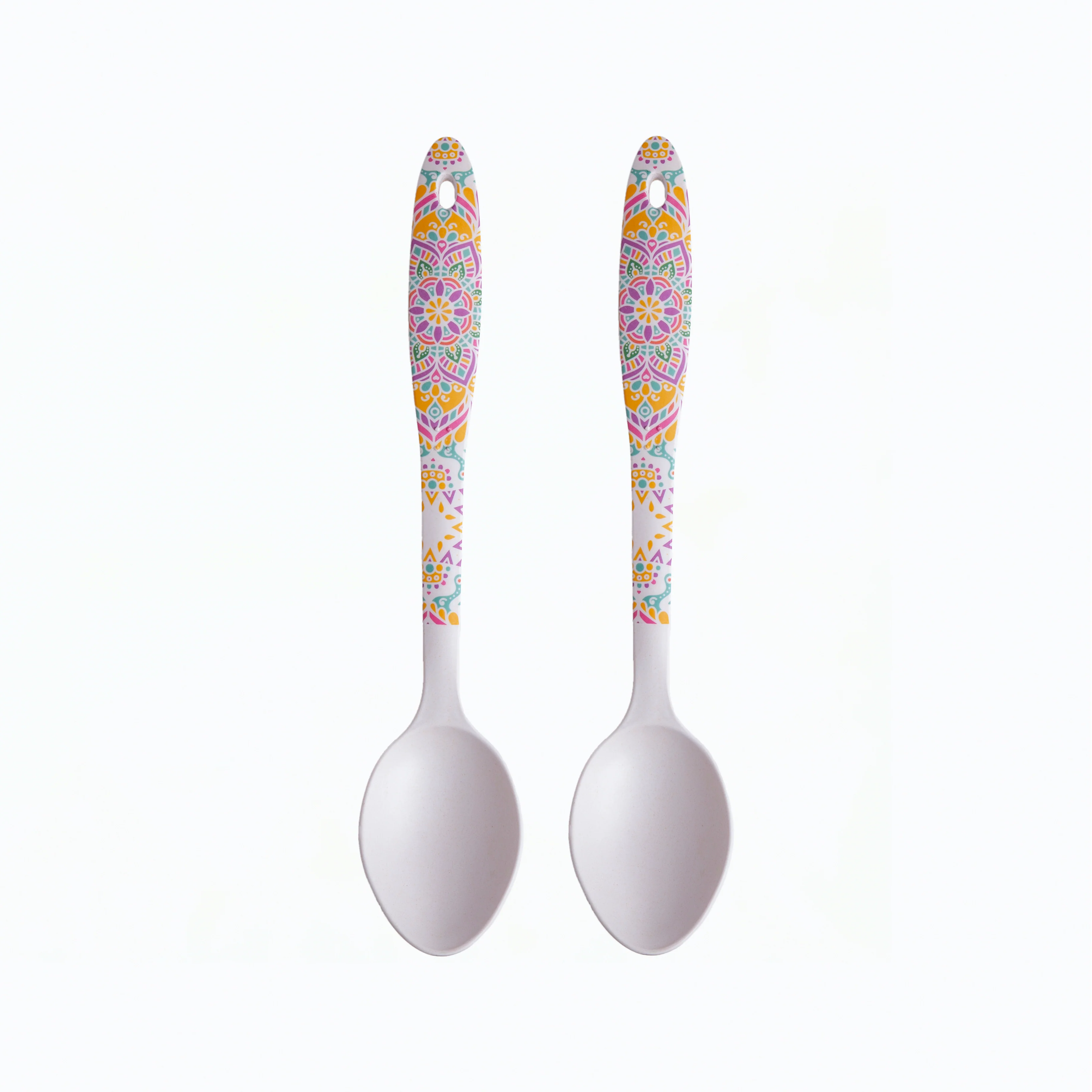 Sunrise Mandala Bamboo Serving Spoons & Turners - Image 3